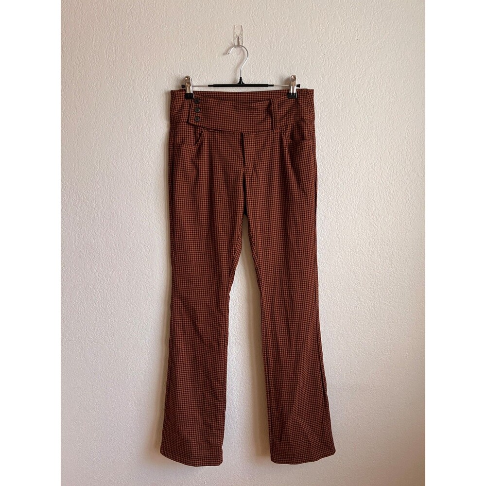 Urban Outfitters Gingham Y2K Belted Low Rise Trouser Pant Brown/Black Size US 4